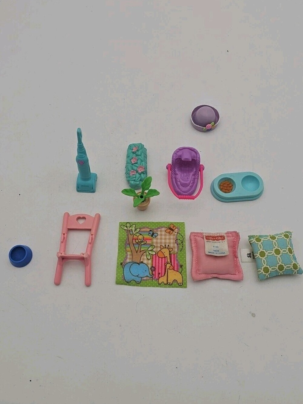 Vintage Fisher Price Loving Family Dollhouse Accessory Lot Nursery Pet Decor